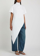 Alaïa Asymmetric Cotton T-shirt White