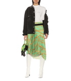 Balenciaga Printed asymmetric pleated skirt