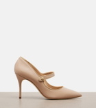 Manolo Blahnik Campari patent leather Mary Jane pumps
