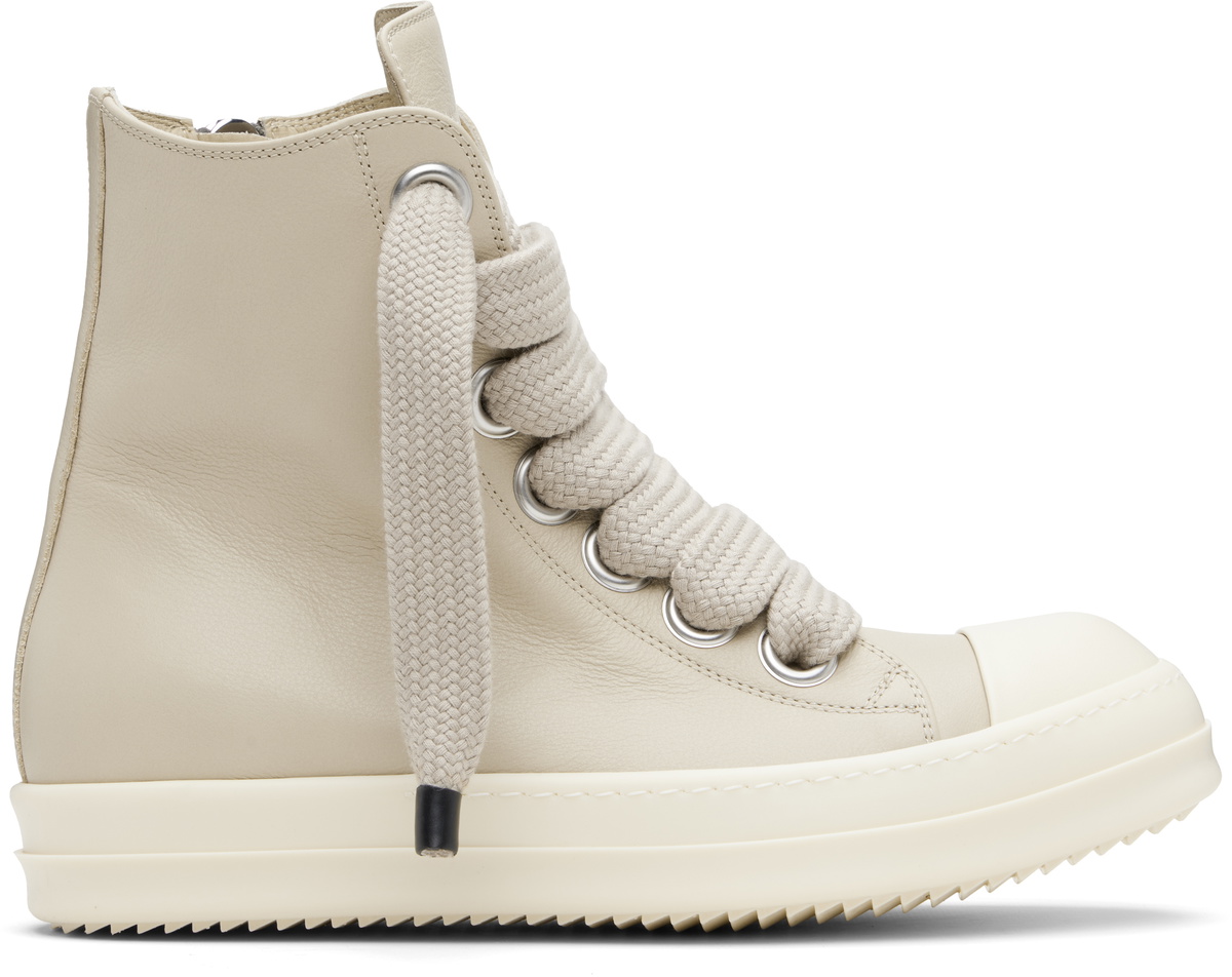 Rick Owens Beige Temple Jumbolace Sneakers Rick Owens