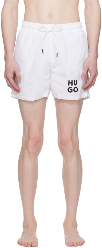 Photo: Hugo White Printed Swim Shorts