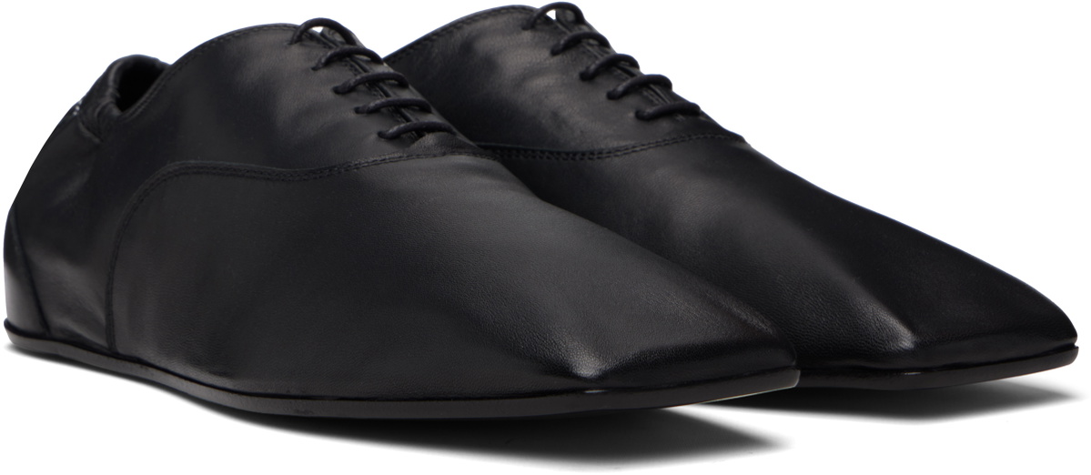 MM6 Maison Margiela Black Leather Oxfords
