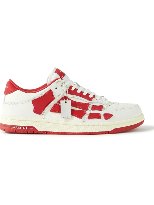 Photo: AMIRI - Skel-Top Colour-Block Leather Sneakers - Red