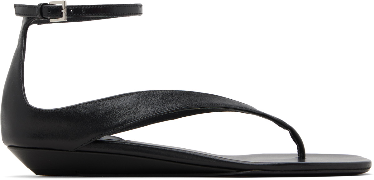 Loulou de Saison Black Zio Flip Flop Sandals