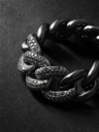 SHAY - Link Blackened Gold, Ceramic and Diamond Ring - Black