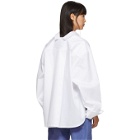 Ovelia Transtoto White Oversized Split Hem Shirt