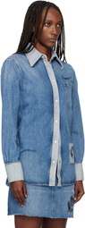 Marni Blue Embroidered Denim Shirt