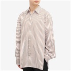 Dries Van Noten Men's Calander Stripe Poplin Shirt in Brown