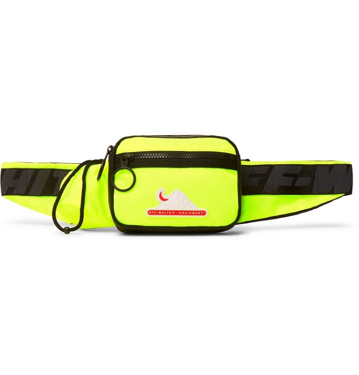 Photo: Off-White - Logo-Appliquéd Neon Shell Belt Bag - Yellow