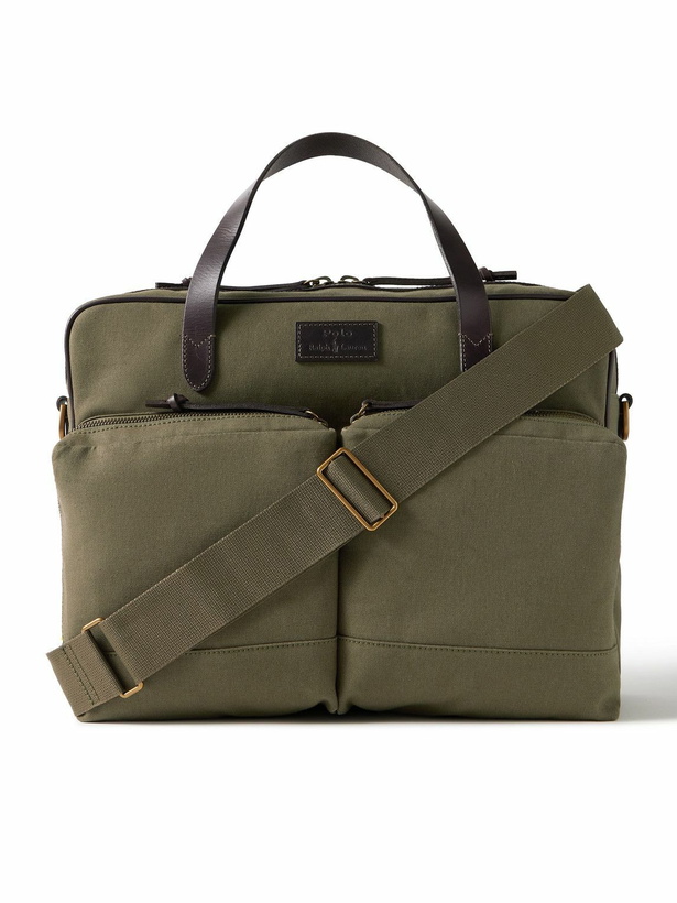 Photo: Polo Ralph Lauren - Leather-Trimmed Cotton-Canvas Messenger Bag
