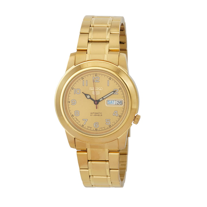 Photo: Seiko 5 Automatic Gold Dial Yellow Gold-tone Mens Watch SNKK38J1