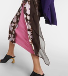 Dries Van Noten Floral silk-blend midi skirt