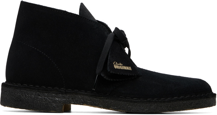 Photo: Clarks Originals Black Suede Desert Boots