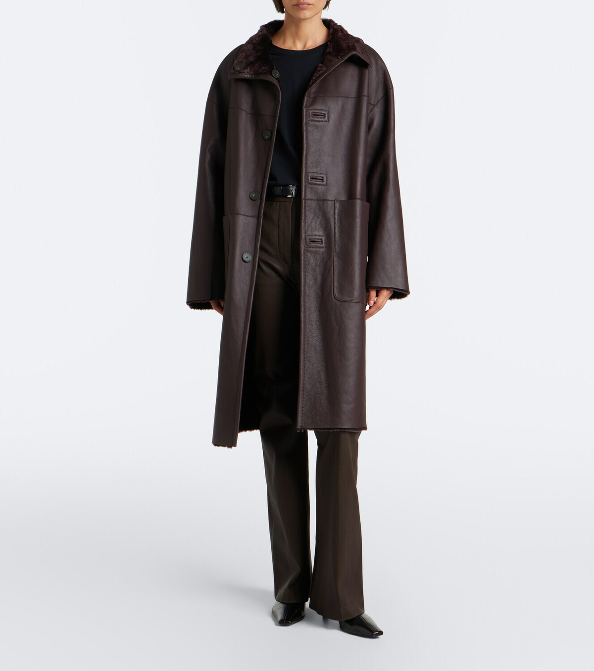 Joseph Ari reversible leather and shearling coat