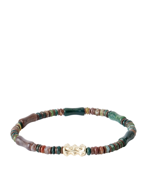 Photo: Luis Morais - 14-Karat Gold Agate Beaded Bracelet