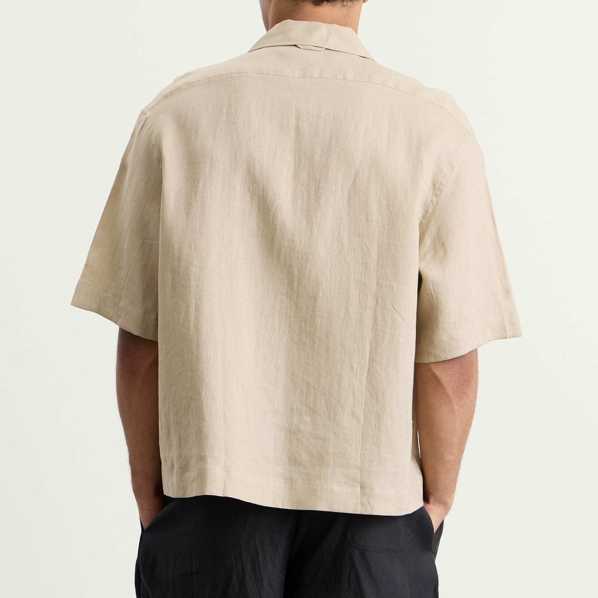 Studio Nicholson Men's Oryn Short Sleeve Shirt in Sand