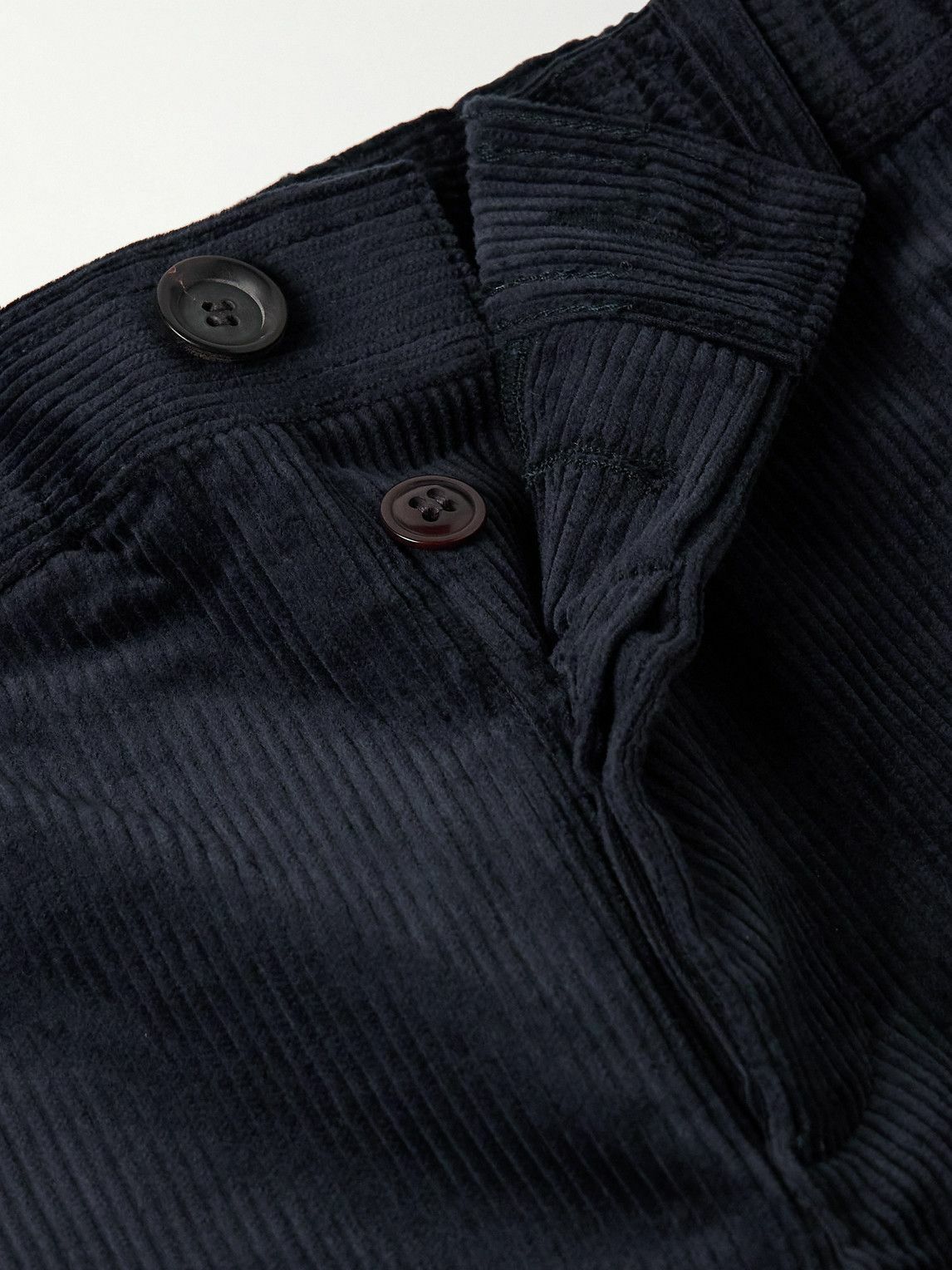 Oliver Spencer - Straight-Leg Cotton-Blend Corduroy Trousers - Blue