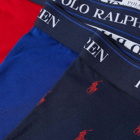 Polo Ralph Lauren Men's Cotton Trunk - 3 Pack in Navy/Royal/Red