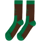 S.R. STUDIO. LA. CA. Green and Brown Contrast Socks