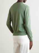 Canali - Cotton and Silk-Blend Sweater - Green