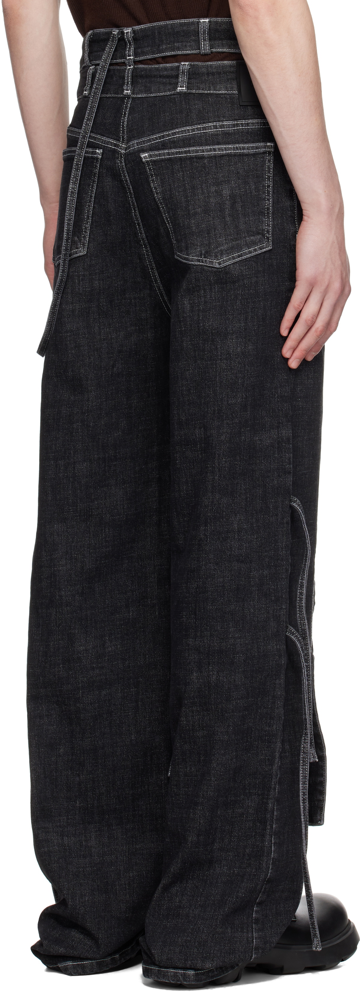 【正規店出品】OTTOLINGER STRAPPY SIGNATURE WRAP JEANS BLACK Ottolinger Strappy Signature Wrap Jeans - Black – Kith