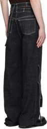Ottolinger Black Strappy Signature Wrap Jeans