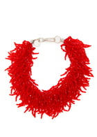 Simone Rocha Cascading Crystal Tassle Necklace - Red - One Size