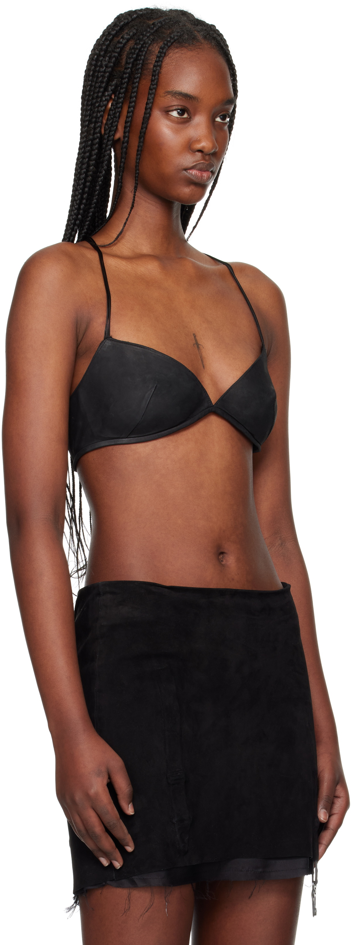 Liza Keane Black Eros Leather Bra