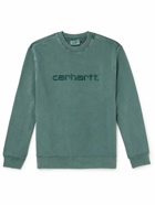 Carhartt WIP - Duster Logo-Embroidered Garment-Dyed Cotton-Jersey Sweatshirt - Green