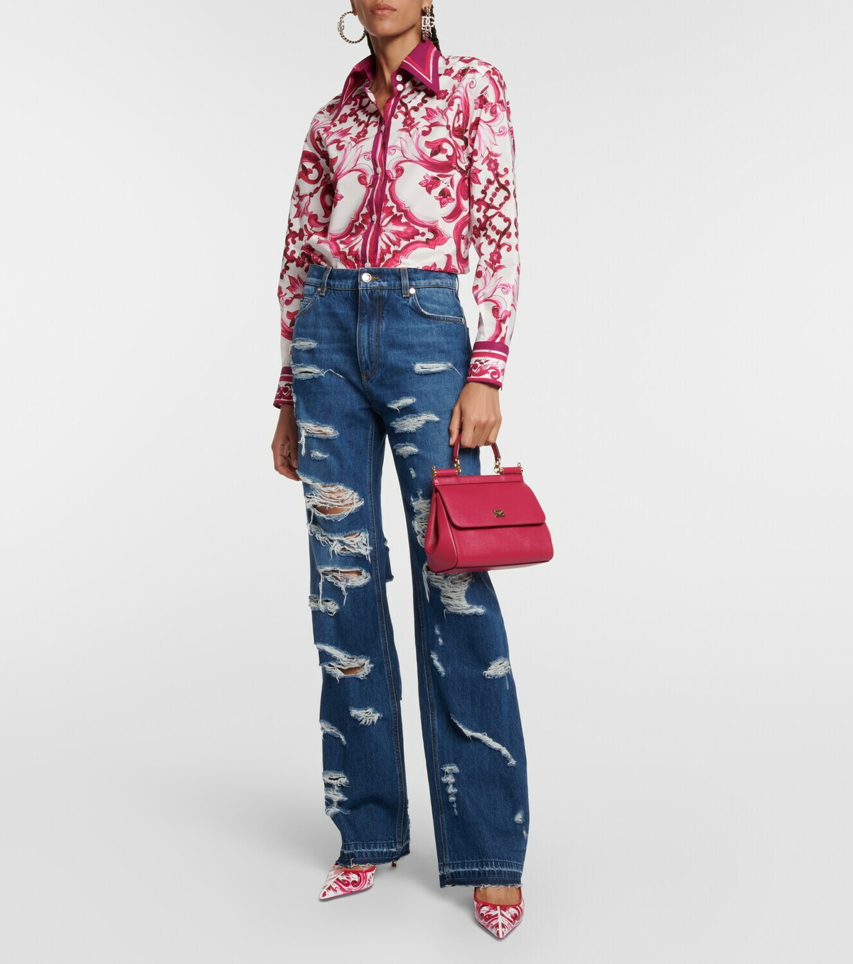 Dolce&Gabbana Majolica printed cotton poplin shirt