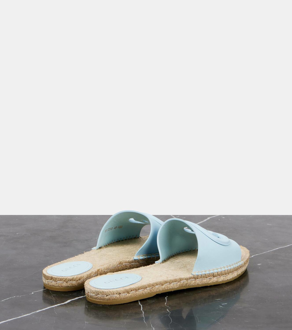 Gucci GG cutout leather espadrille slides