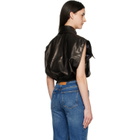 Versace Black Embossed-Logo Leather Vest