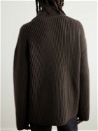 The Row - Manlio Ribbed Cashmere Rollneck Sweater - Brown