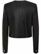 VERSACE - Leather Button Down Jacket