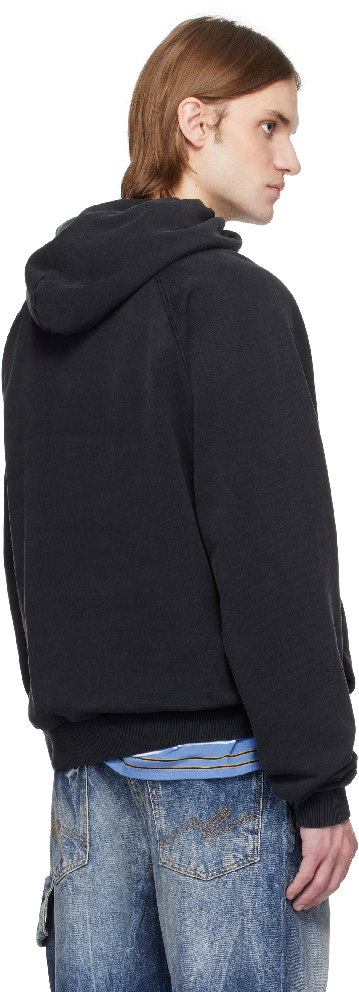 Martine Rose Black Raglan Hoodie