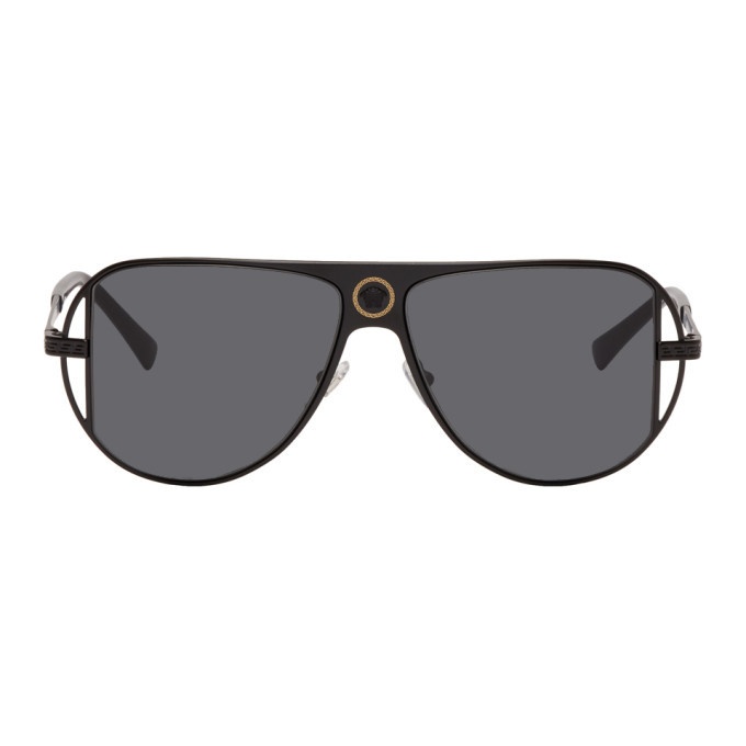 Photo: Versace Black Grecamania Pilot Sunglasses