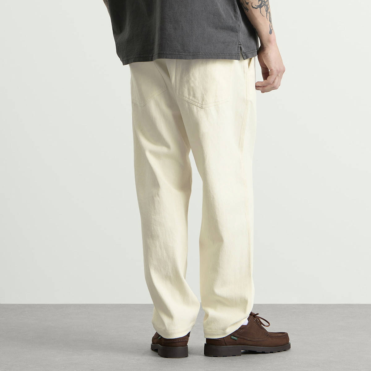 Universal Works Men's Slub Drill Dizzy Trousers in Ecru