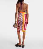 Dries Van Noten Printed silk wrap skirt