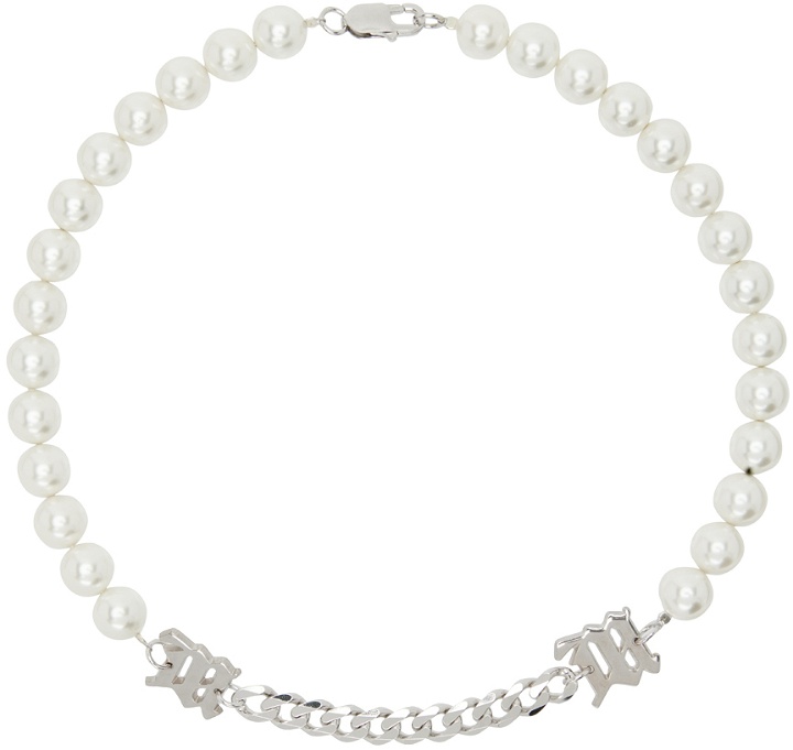 Photo: MISBHV Silver & White 'M' Pearl Necklace