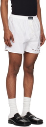 Marine Serre White Regenerated Household Linen Shorts
