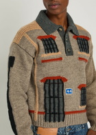 JW Anderson House Wool Polo Jumper Beige