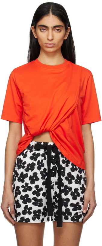 Photo: MSGM Orange Gathered T-shirt