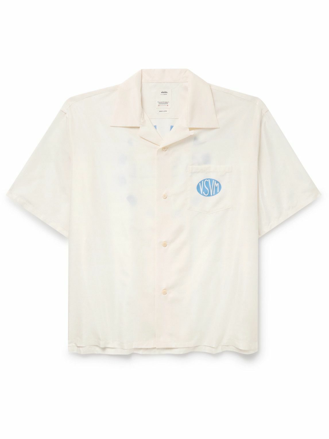 Visvim - Crosby Convertible-Collar Logo-Print Silk Shirt Visvim - Crosby Convertible-Collar Logo-Print Silk Shirt