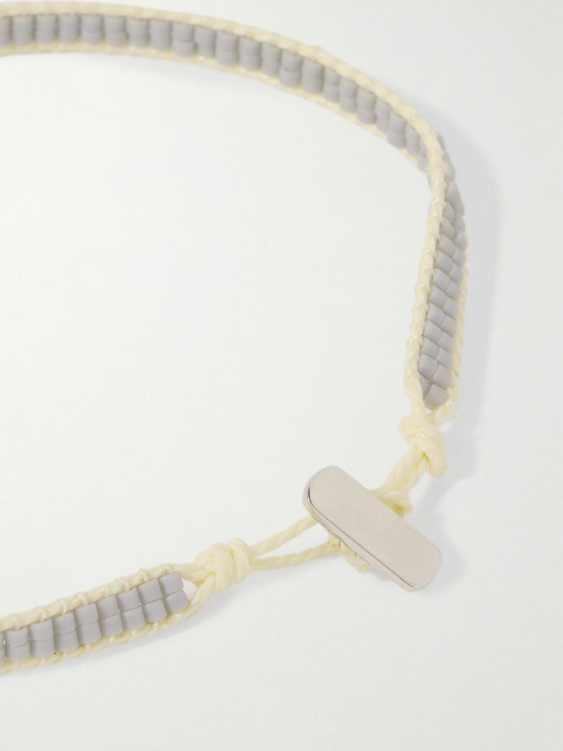 Miansai - Lowe Rhodium-Plated, Rope and Miyuki Beads Bracelet - Gray
