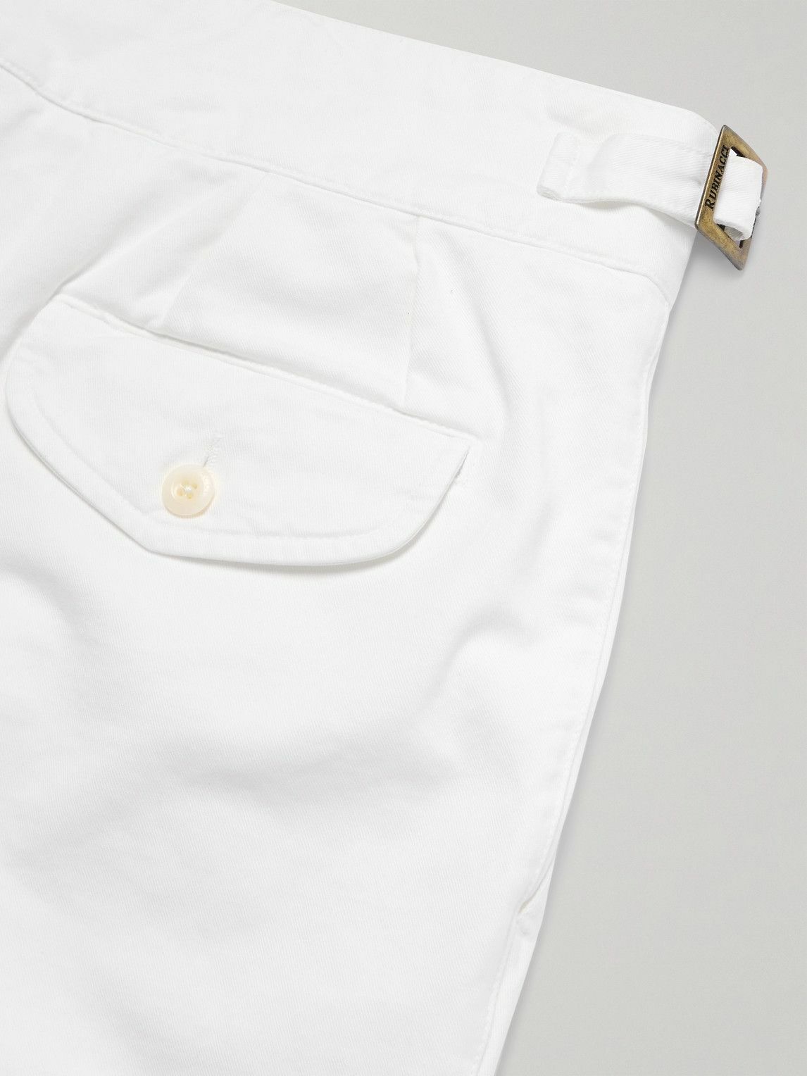 Rubinacci - Manny Straight-Leg Pleated Cotton Shorts - White