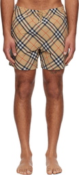 Burberry Beige Check Swim Shorts