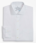 Brooks Brothers Men's Madison Relaxed-Fit Dress Shirt, Performance Non-Iron with COOLMAX, English Spread Collar Broadcloth | White