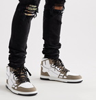 AMIRI - Skel-Top Grosgrain-Trimmed Colour-Block Leather High-Top Sneakers - Brown