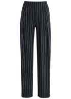 Norma Kamali Striped Stretch-jersey Trousers Navy