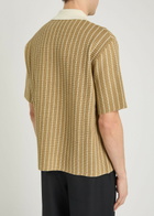 Jil Sander Striped Cotton-knit Polo Shirt Dark Brown
